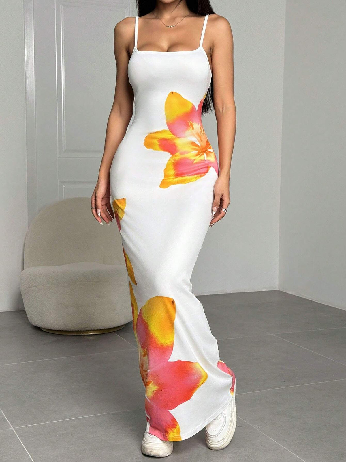 Women's Floral Maxi Dress | Spaghetti Strap