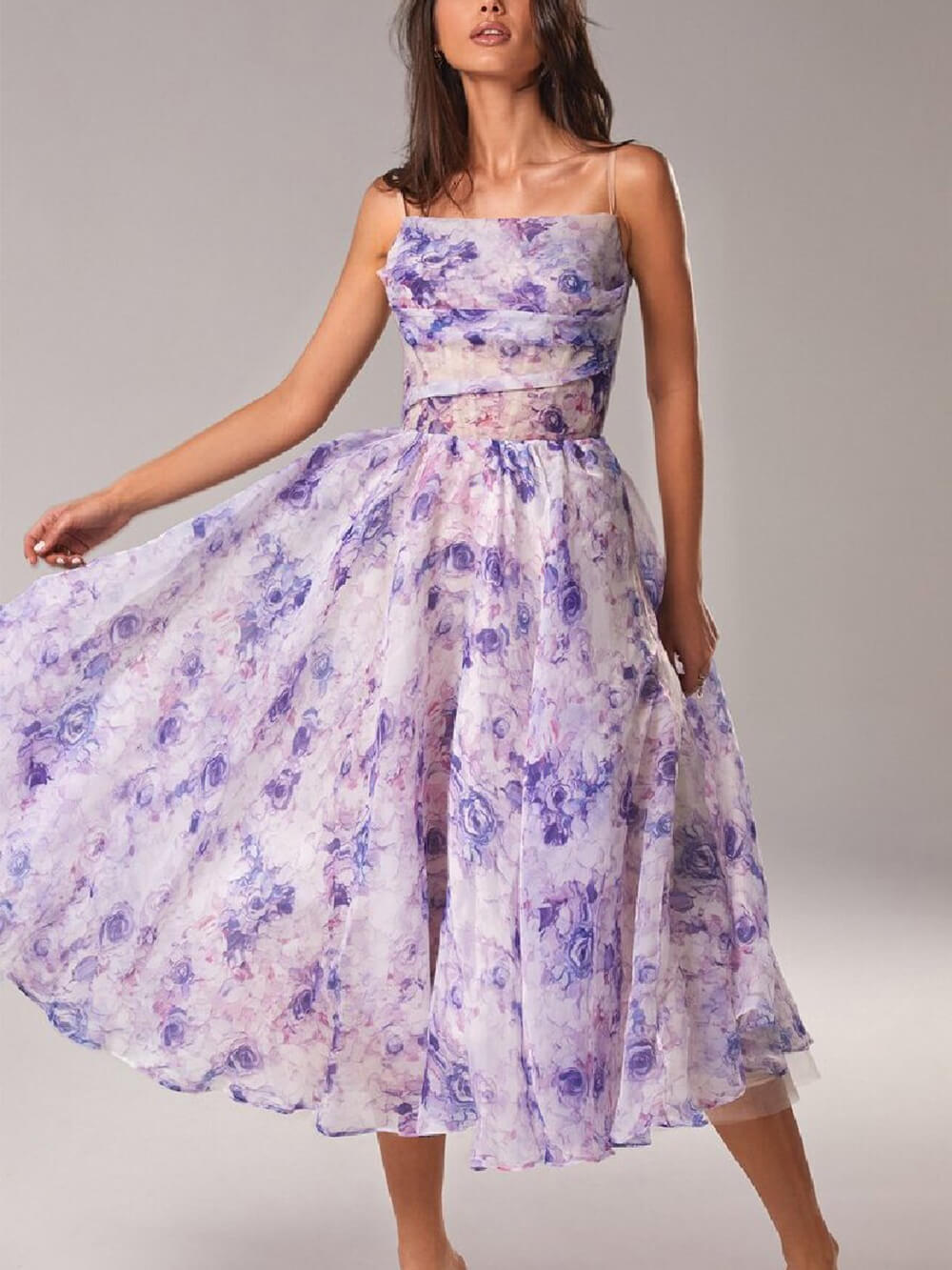 Women's Boho Midi Dress | Spaghetti Strap A-Line