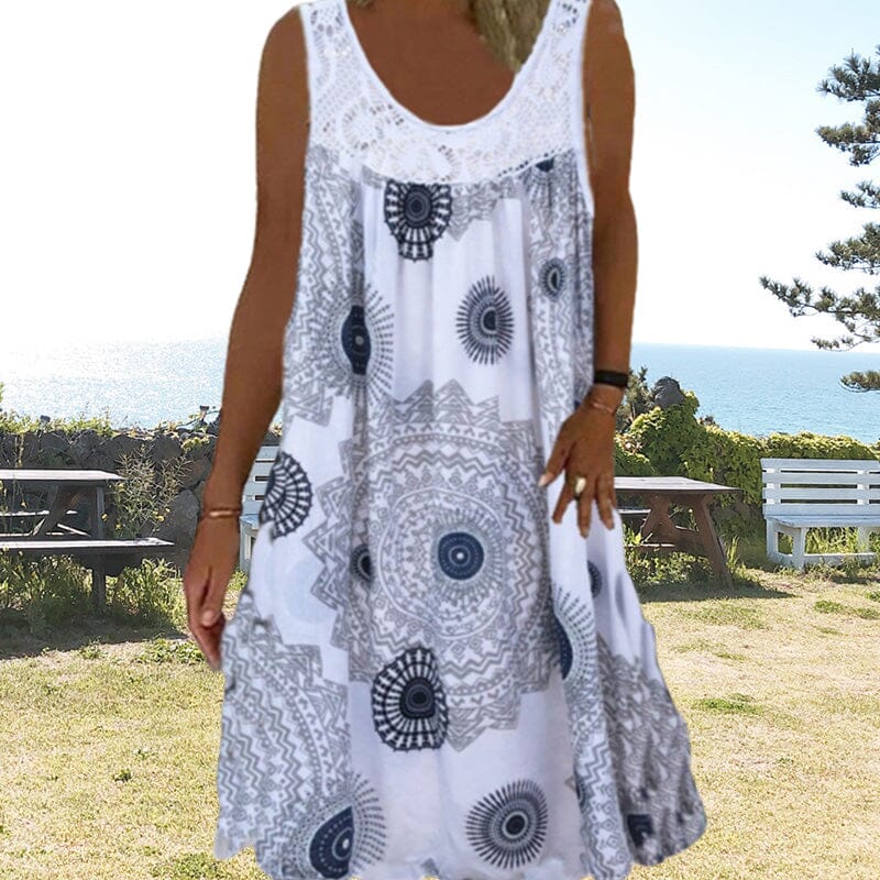 Ellen | Women's Summer Dress | Geometric Print Style Midi