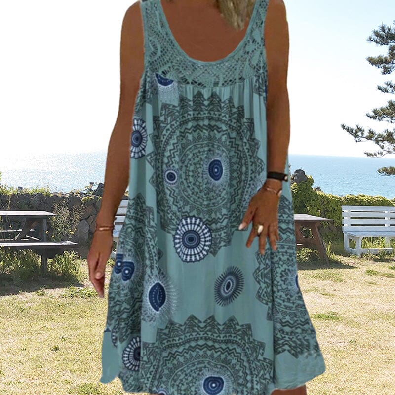 Women's Summer Dress | Geometric Print Style Midi