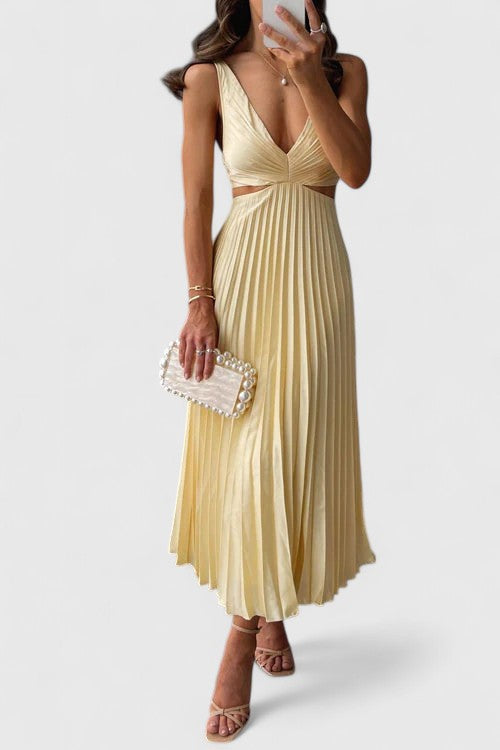 Ellen | Women's Wedding Guest Dress | Sleeveless Pleated
