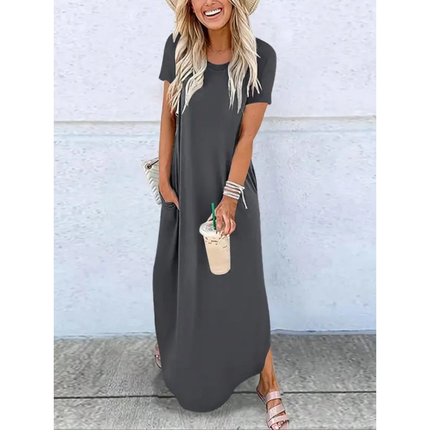 Ellen | Women's Summer Dress | Round Neck Maxi