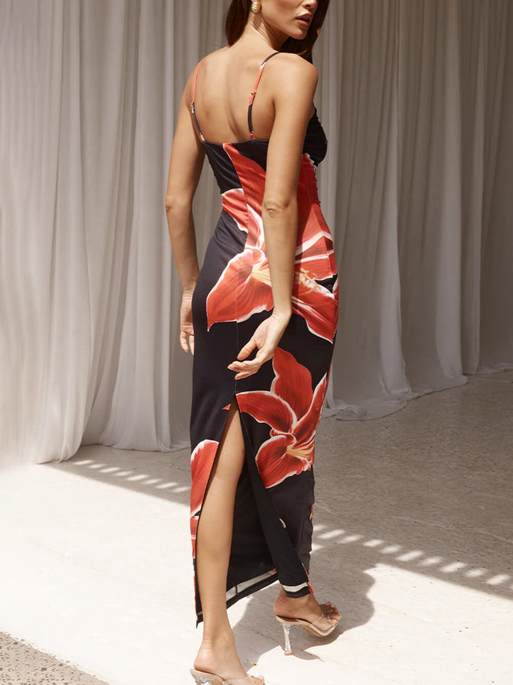 Women's Floral Maxi Dress | Black Print