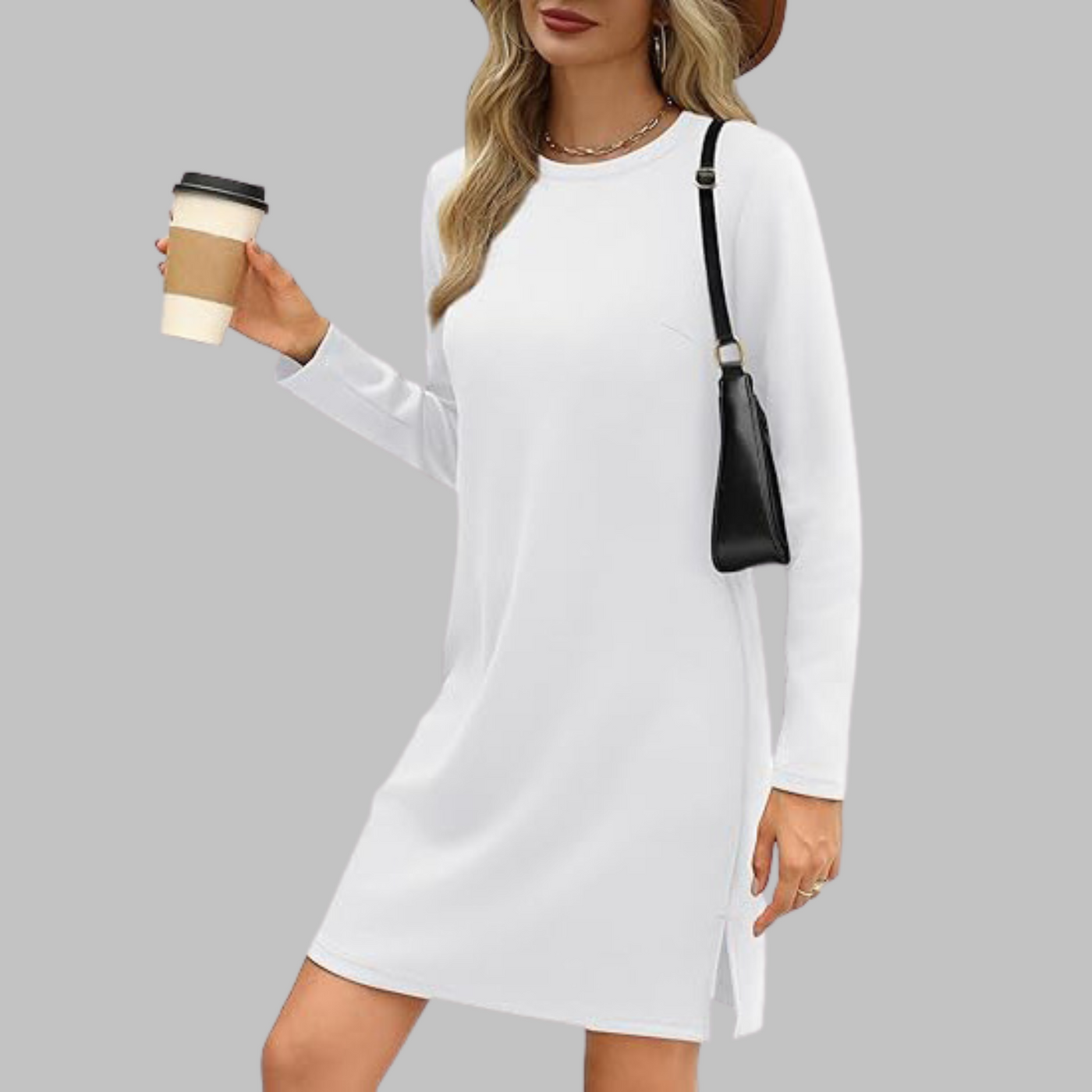Ellen | Women’s Dress | Long Sleeve Round Neck