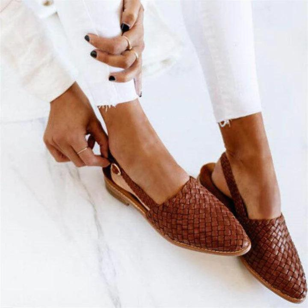 Ellen | Loafers For Women | Woven Slingback Closed Toe