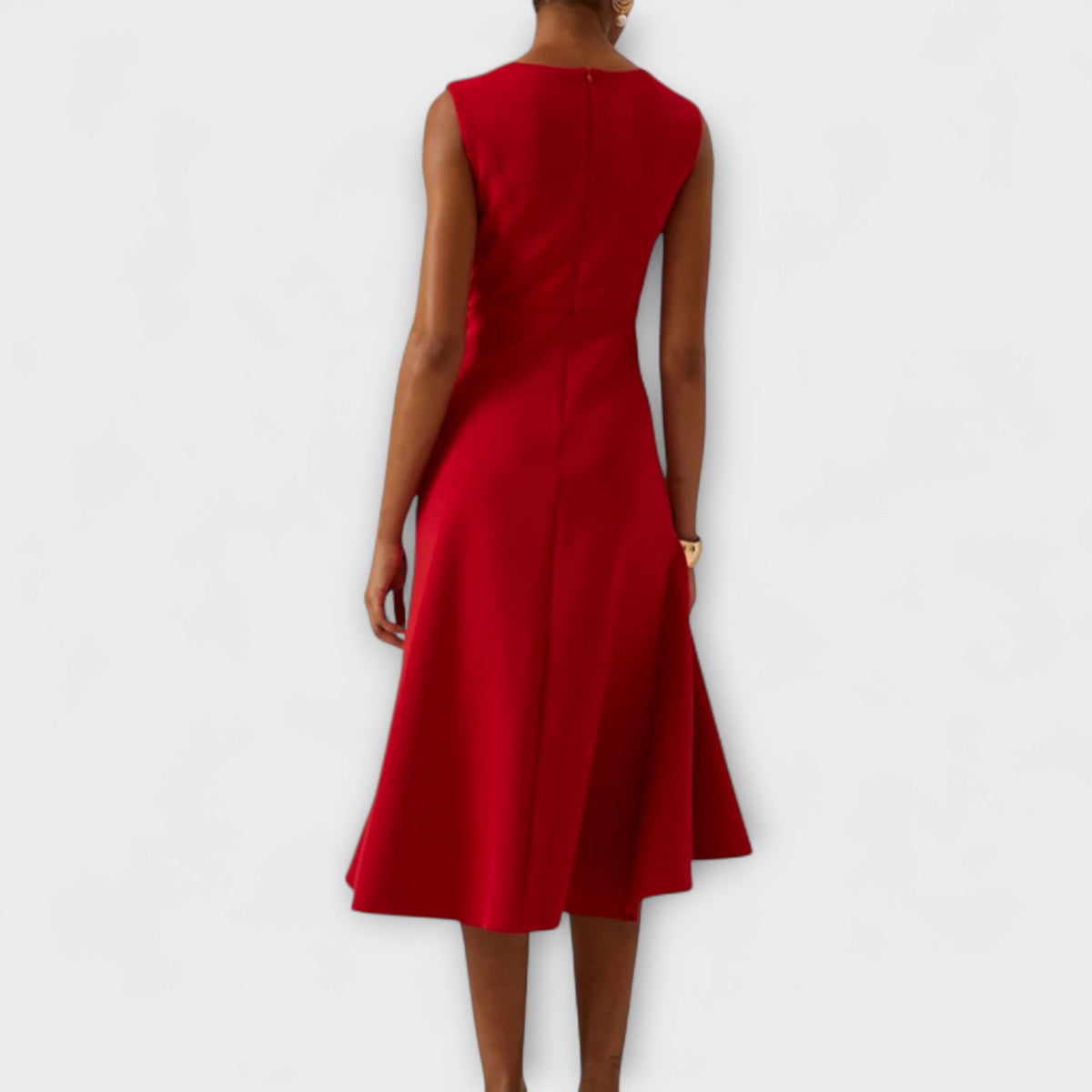 Women's Cocktail Midi Dress | Asymmetric Sleeveless