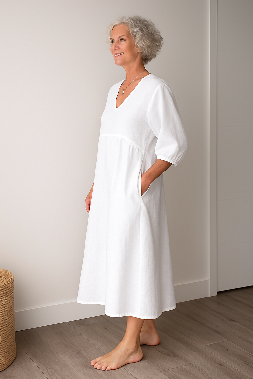 Women's Midi Sundress | V-Neck A-Line