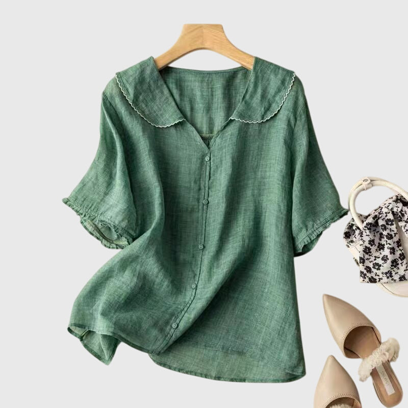 Ellen | Women's Blouse | Short Sleeve Rounded