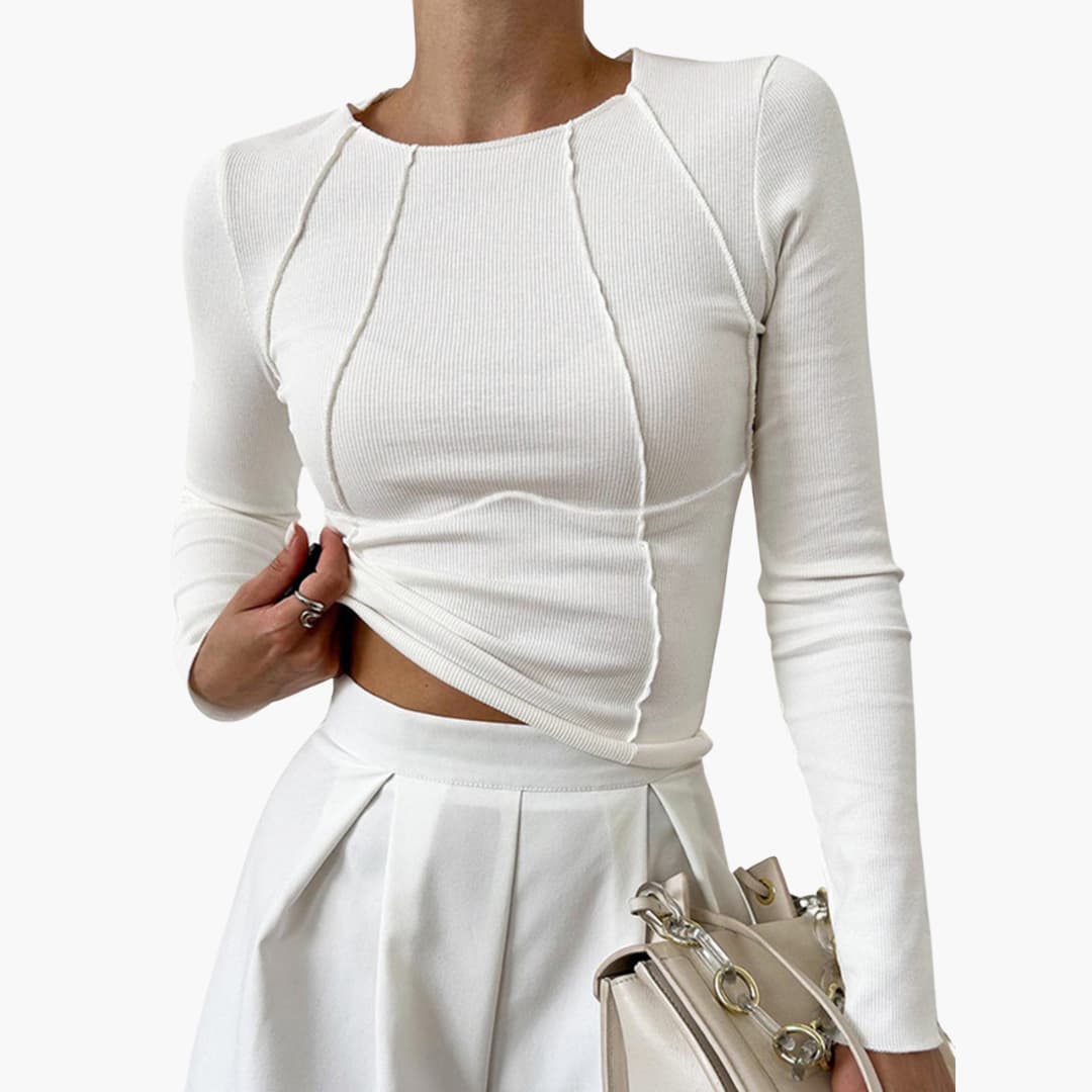 Ellen | Women’s Blouse | Piping Long Sleeve