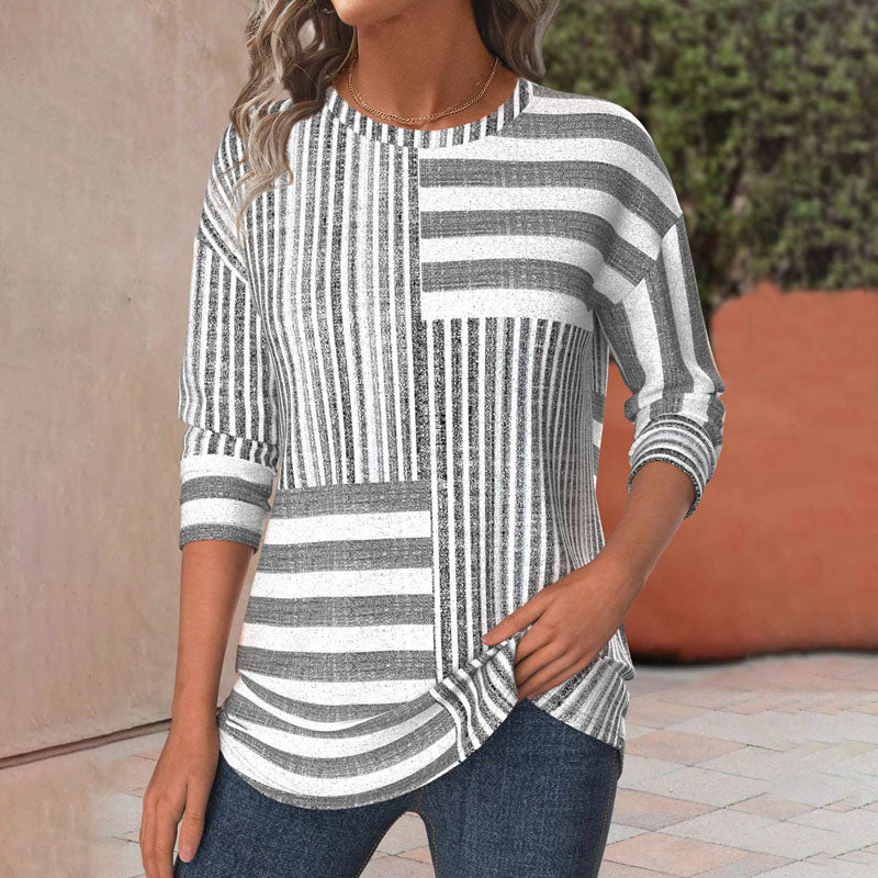 Ellen | Women’s Blouse | Striped Three-Quarter Sleeve