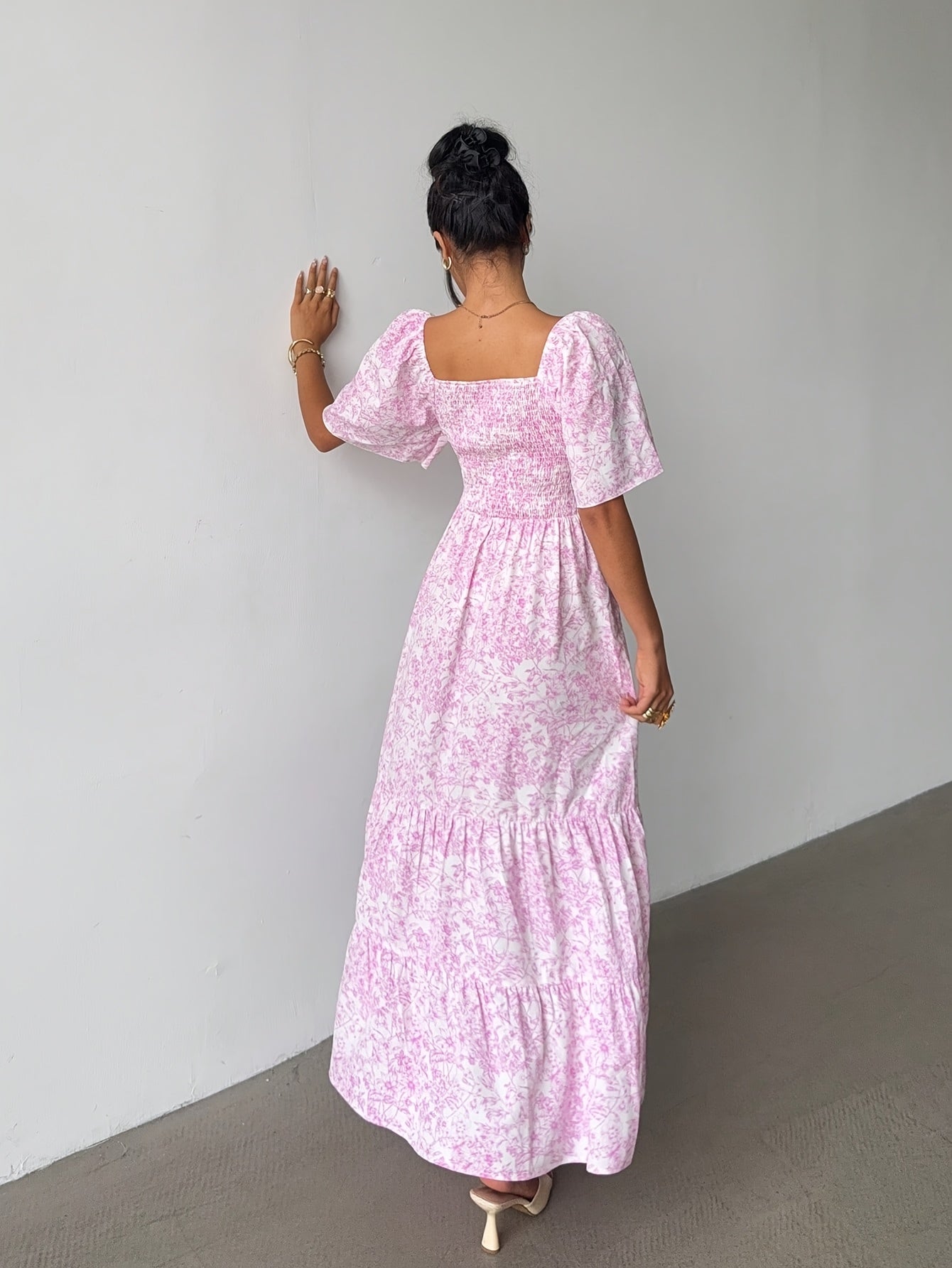 Women's Floral Maxi Dress | Sweetheart Tiered