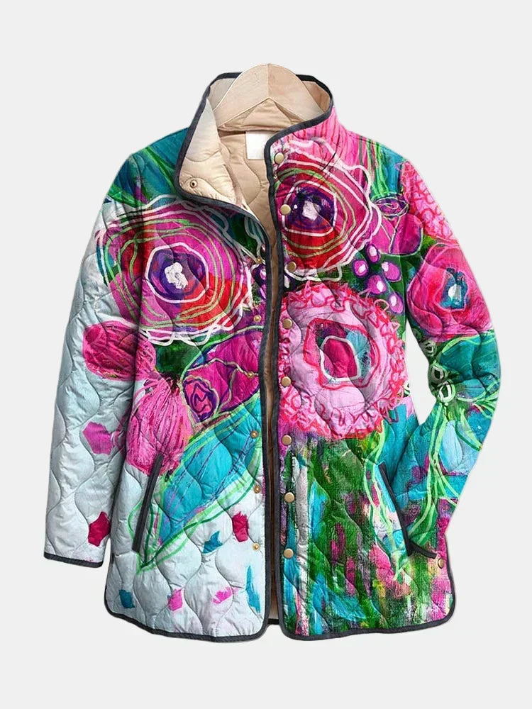 Ellen | Women’s Jacket | Abstract Floral Quilted