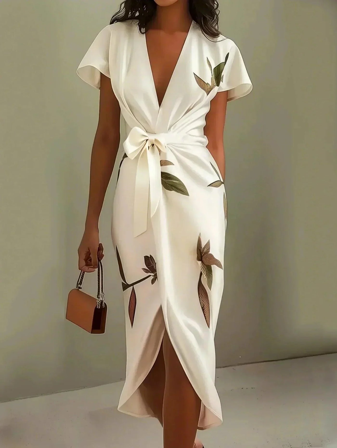 Ellen | Women’s Dress | Printed Wrap Tie Waist