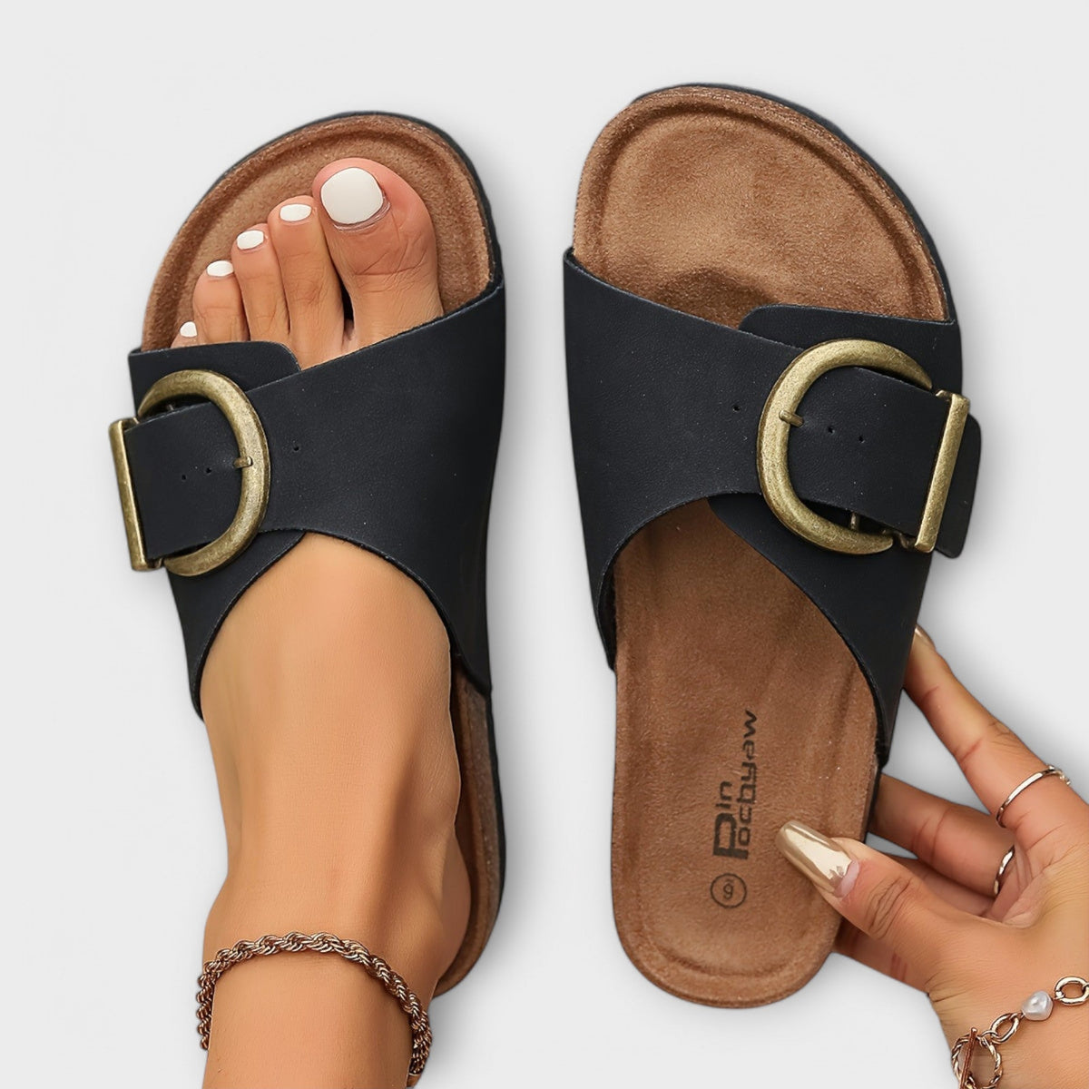 Sandals For Women | Open Toe Slide With Wide Single-band
