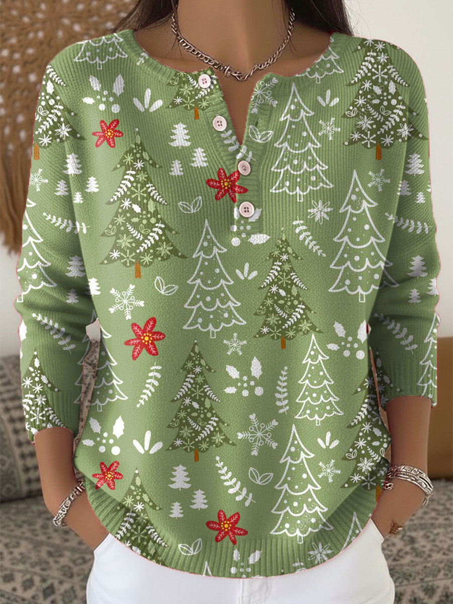Ellen | Women's Blouse | Holiday Print