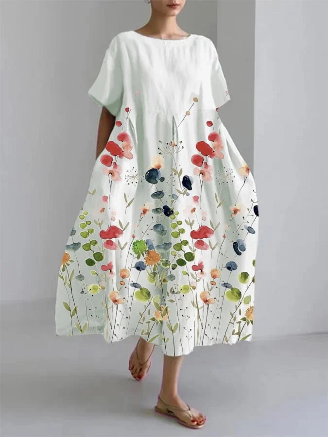 Ellen | Women’s Summer Dress | Floral Long Short Sleeve Maxi