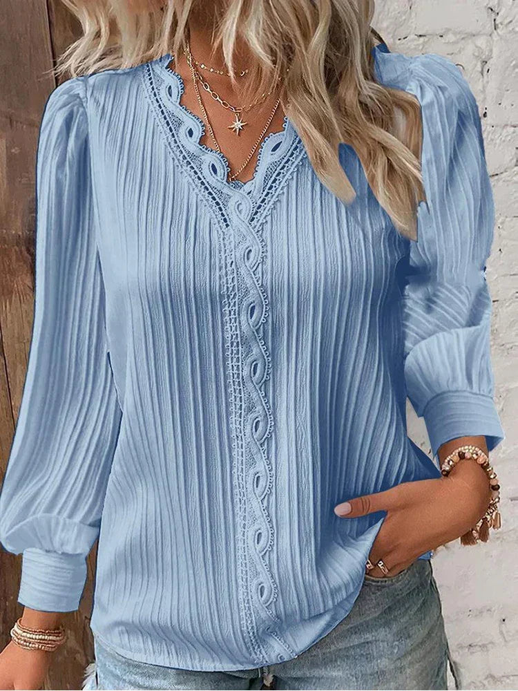 Women’s Blouse | Long Sleeve with Lace Details