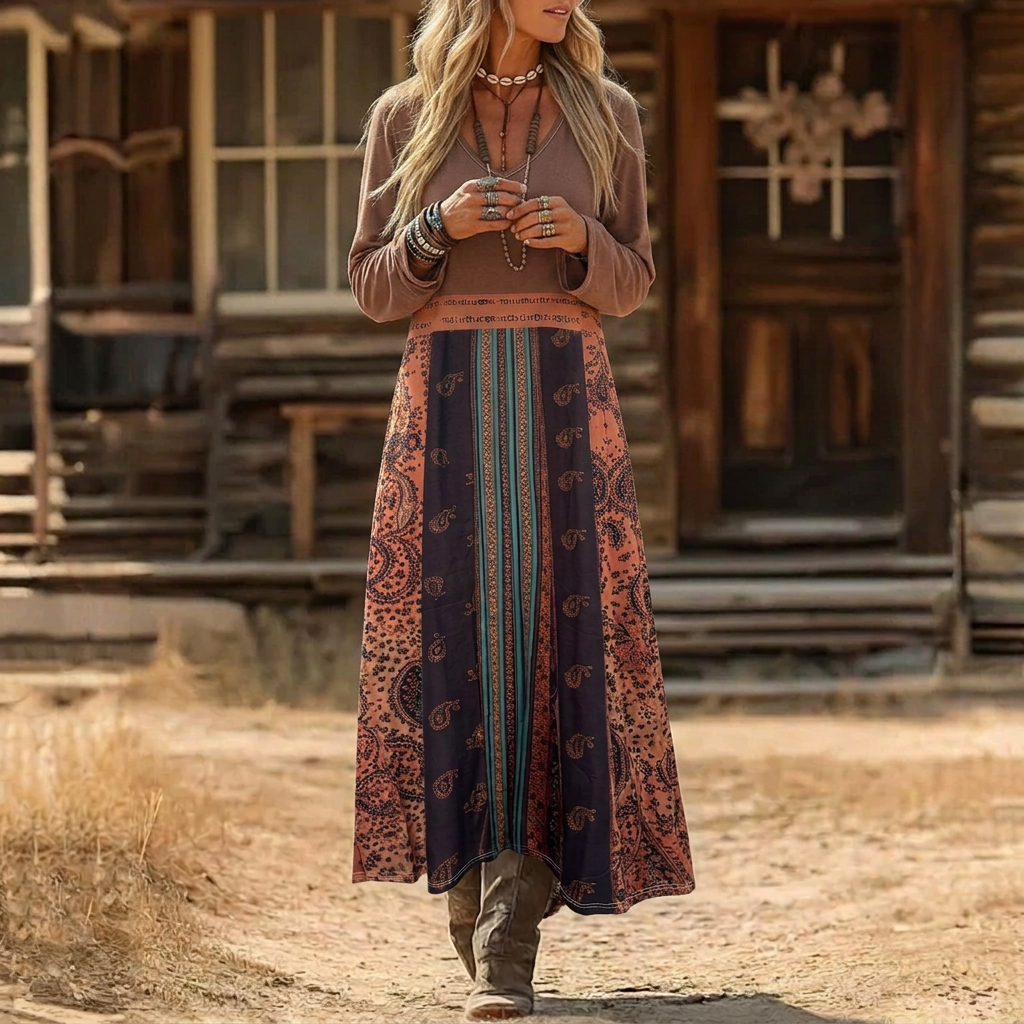 Women's Boho Maxi Dress | Long Sleeve
