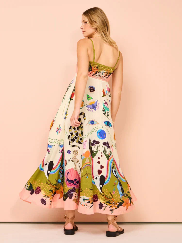 Women's Boho Maxi Dress | Spaghetti Strap