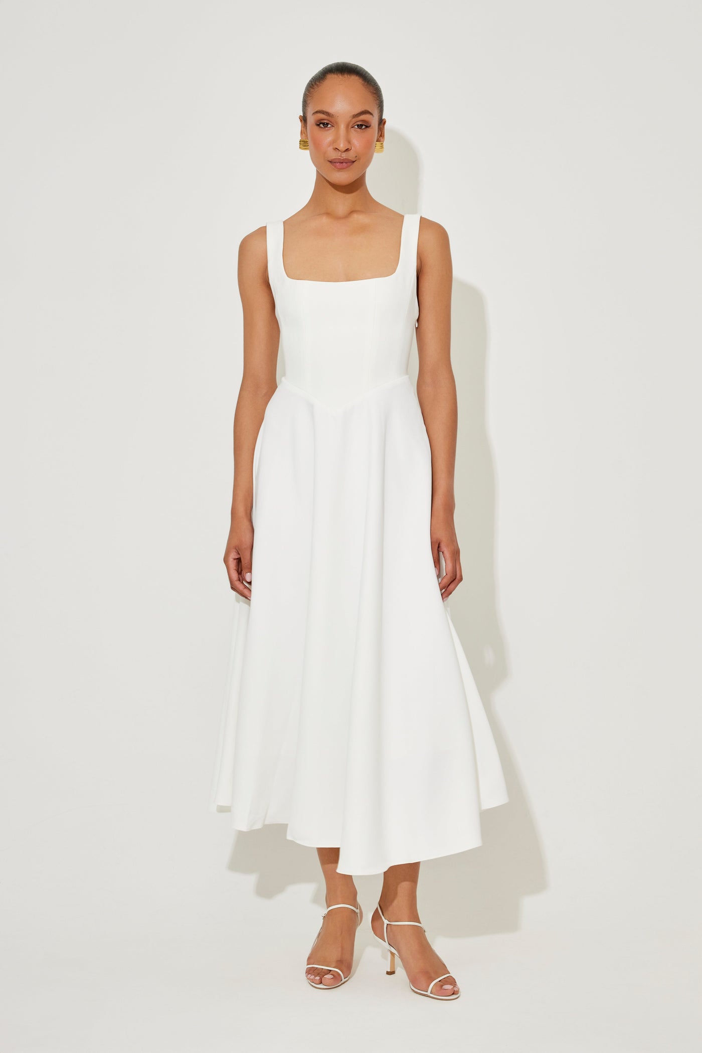 Ellen | Women's Dress | Square Neck Sleeveless Midi