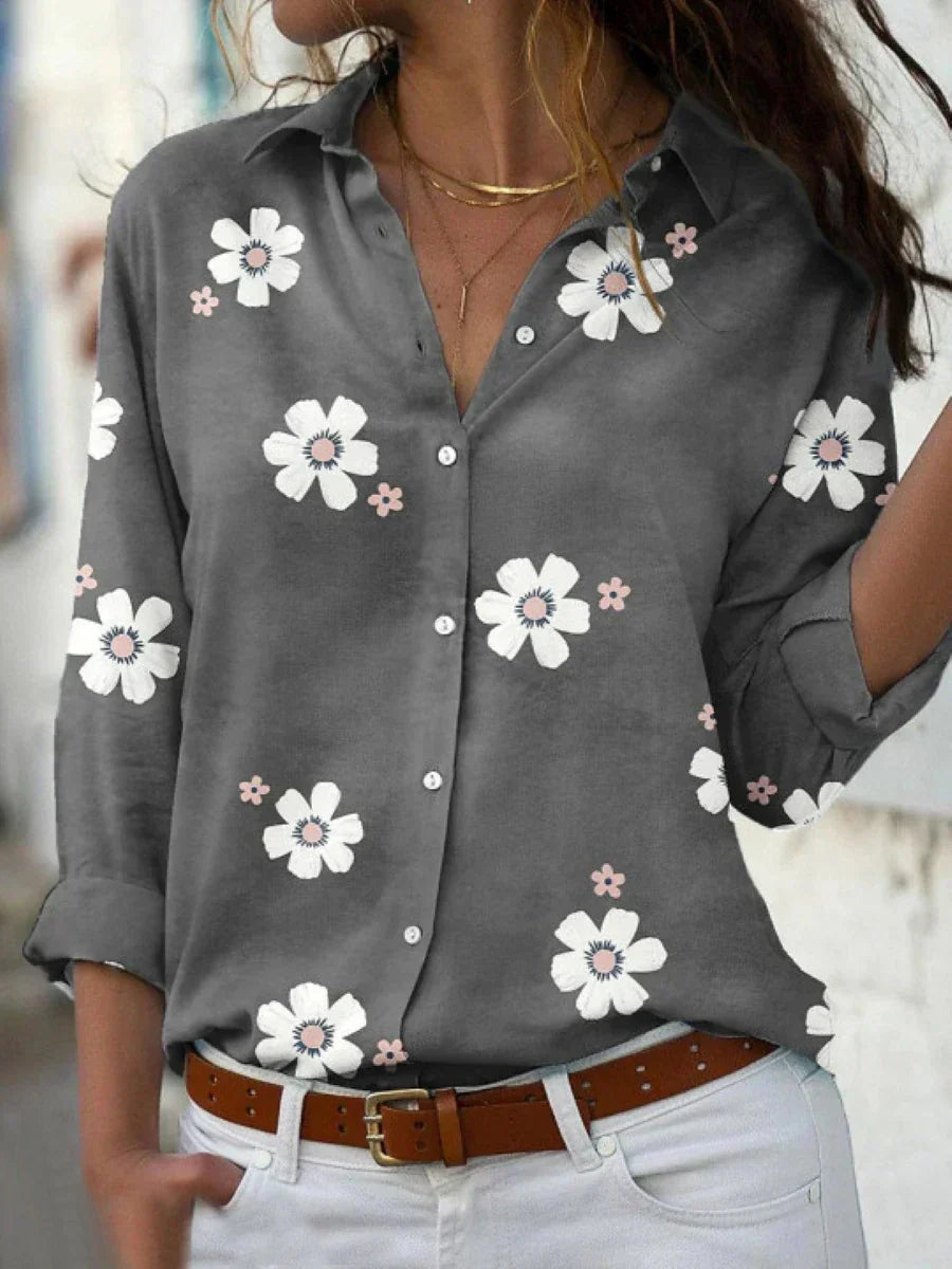 Women’s Blouse | Floral Print with Button Front