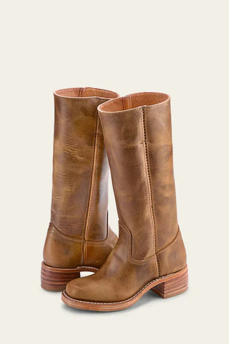 Boots For Women | Mid Calf Block Heel With Closed Toe