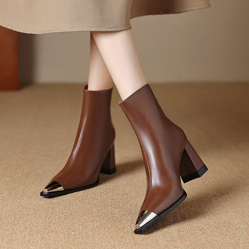 Boots For Women | Pointed Toe Block Heel Style