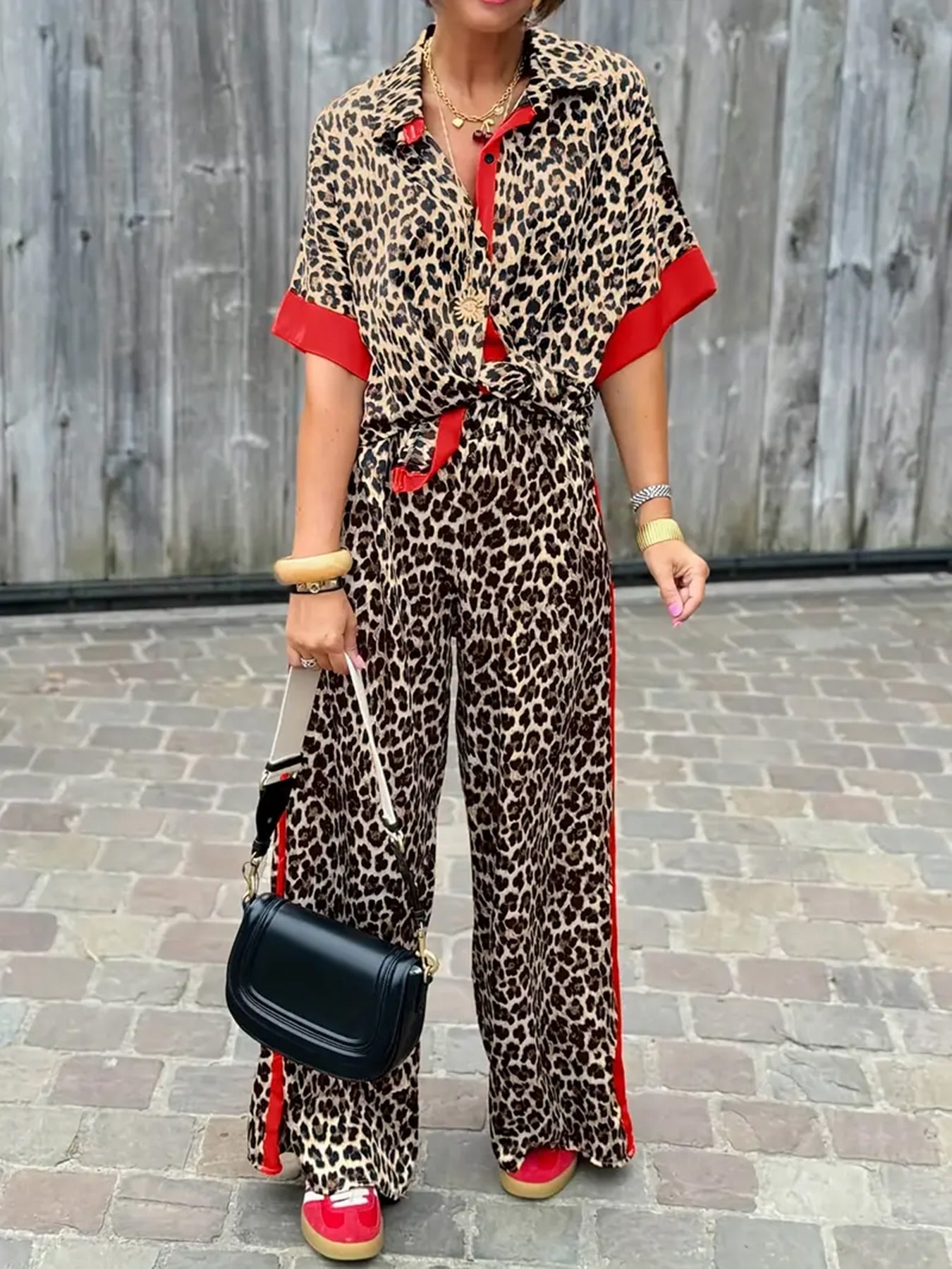 Ellen | Women's Two-Piece Set | Collared top and Trousers