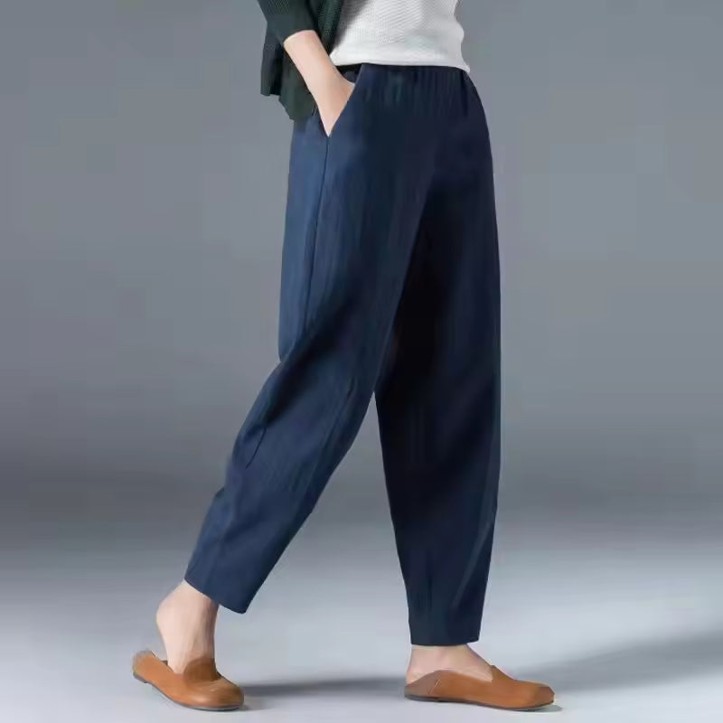 Ellen | Women's Summer Trousers | Tapered Leg Cut