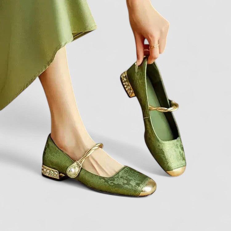Ellen | Mary Jane Shoes for Women | Metallic Accents