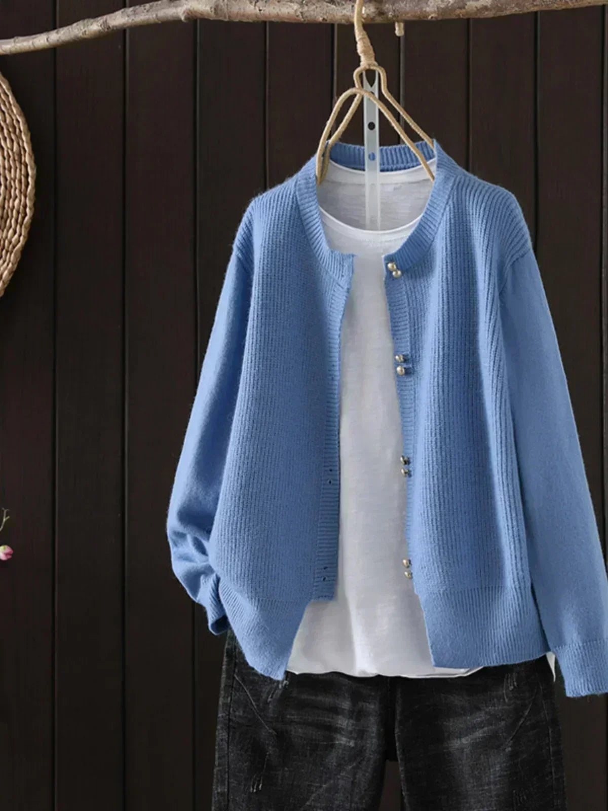 Women's Jumper | Button Front Ribbed Cuffs
