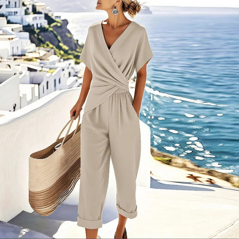 Women's Two-Piece Set | Wrap Top Trousers