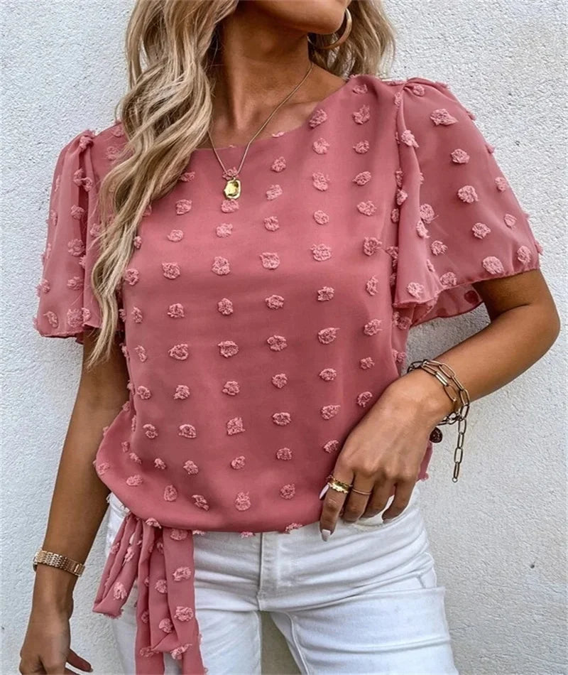 Ellen | Women’s Blouse | Flutter Short Sleeve