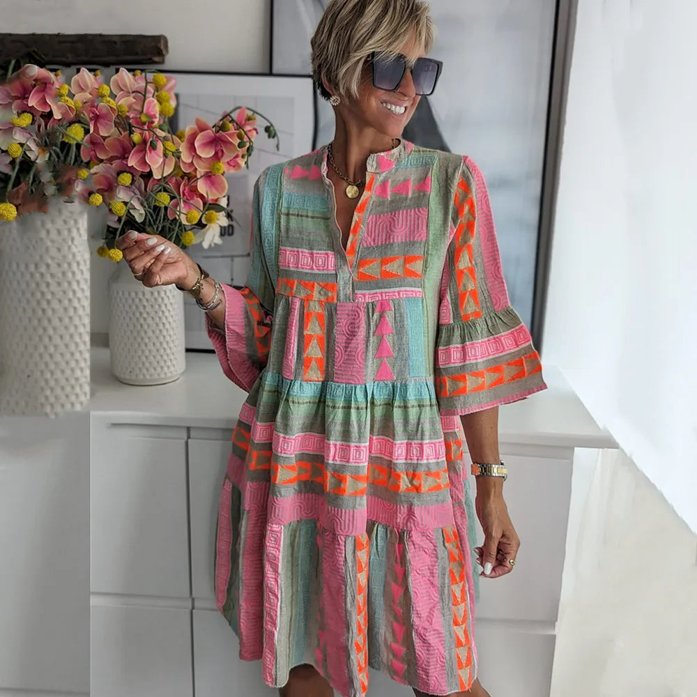 Ellen | Women's Spring Dress | Printed Tiered Mini