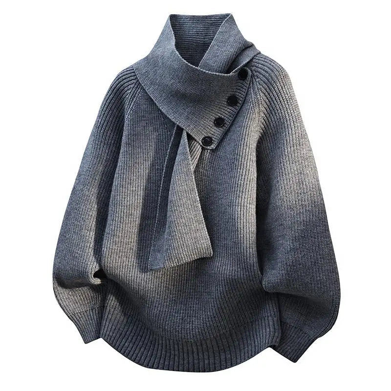 Women’s Jumper | Scarf Neck Button Detail