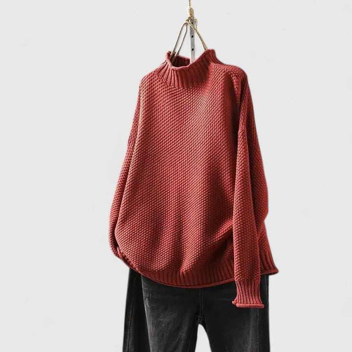 Ellen | Women’s Jumper | Textured Mock Neck
