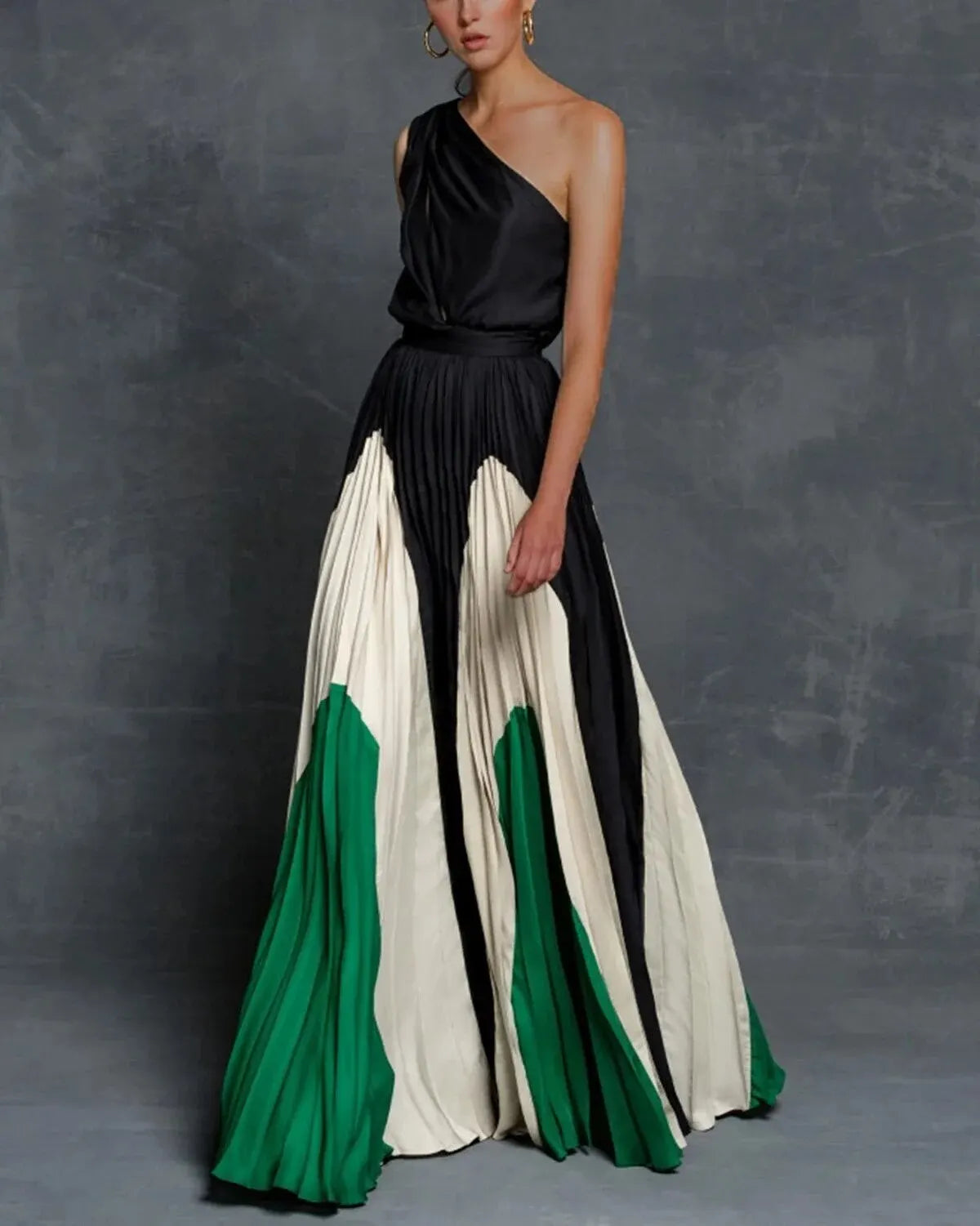 Women's Wedding Guest Maxi Dress | One-Shoulder Pleated