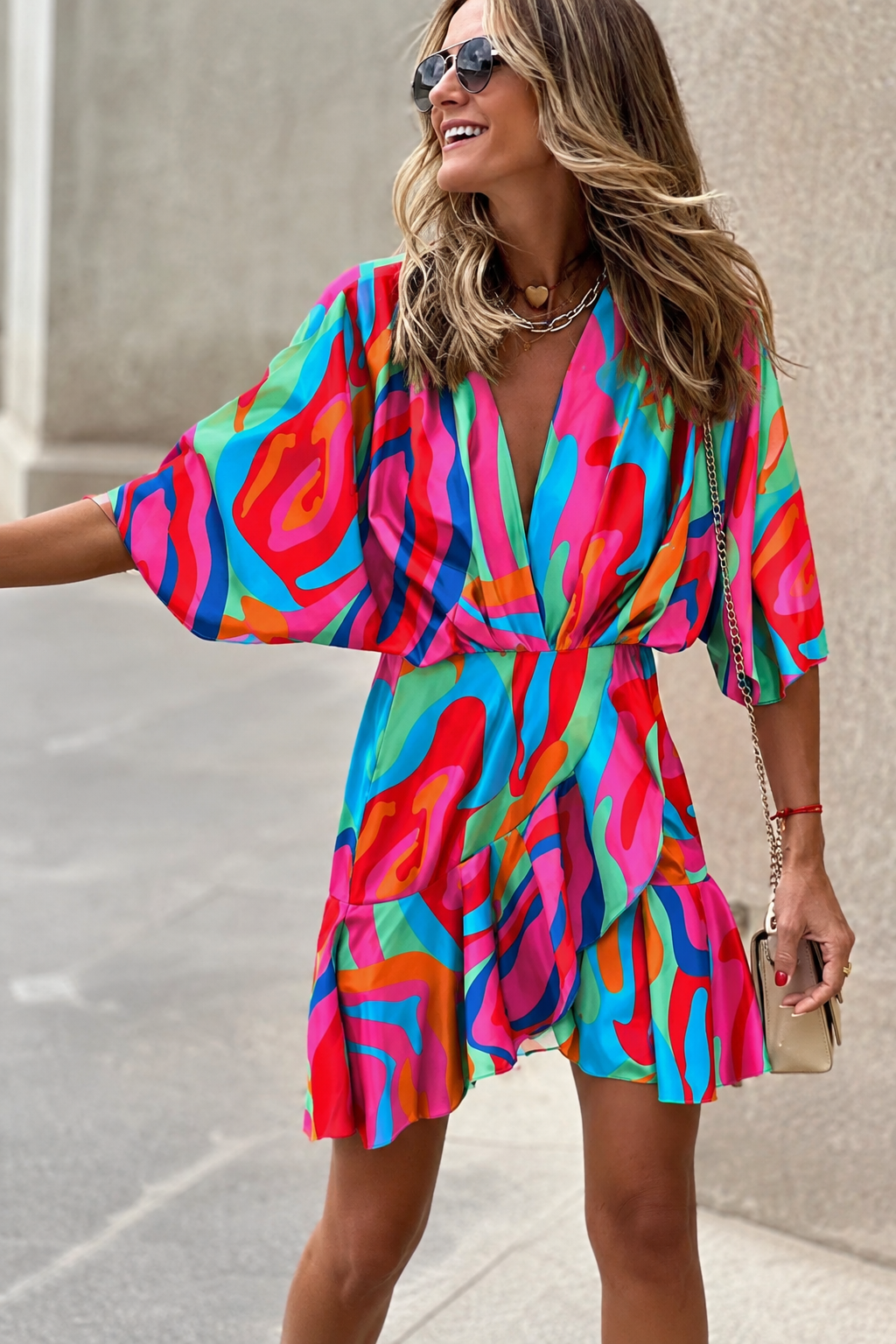 Women's V-Neck Mini Dress