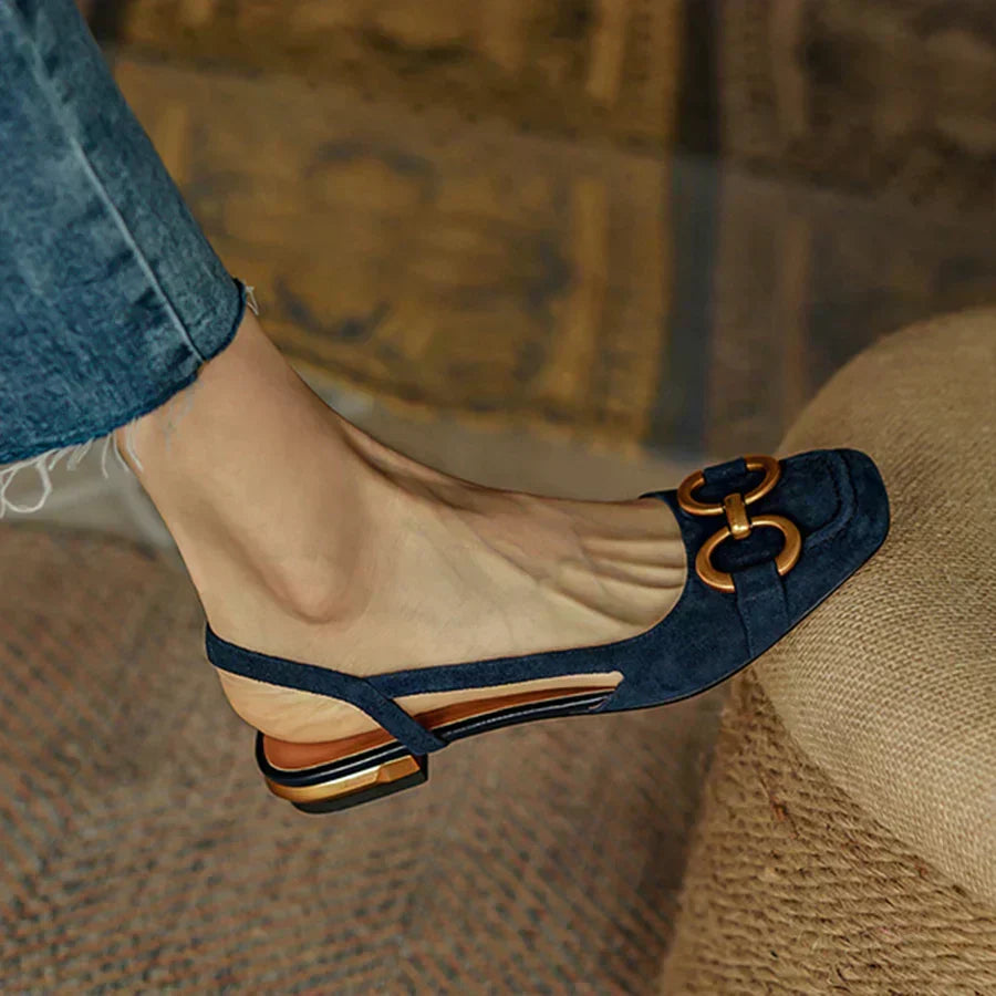 Flats For Women | Slingback Square Toe Detail