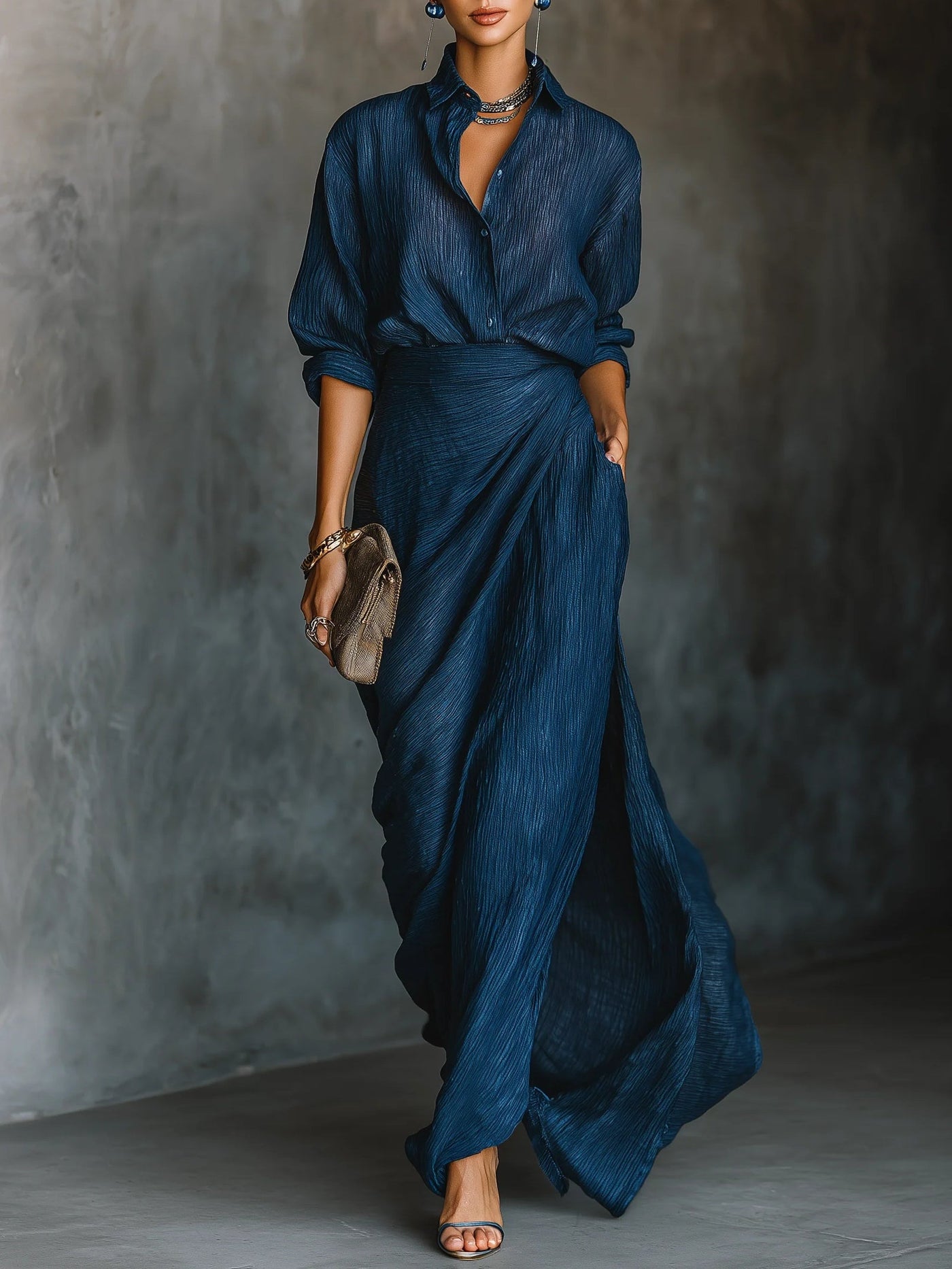 Ellen | Women's 2 Piece Set | Button-Front Skirt