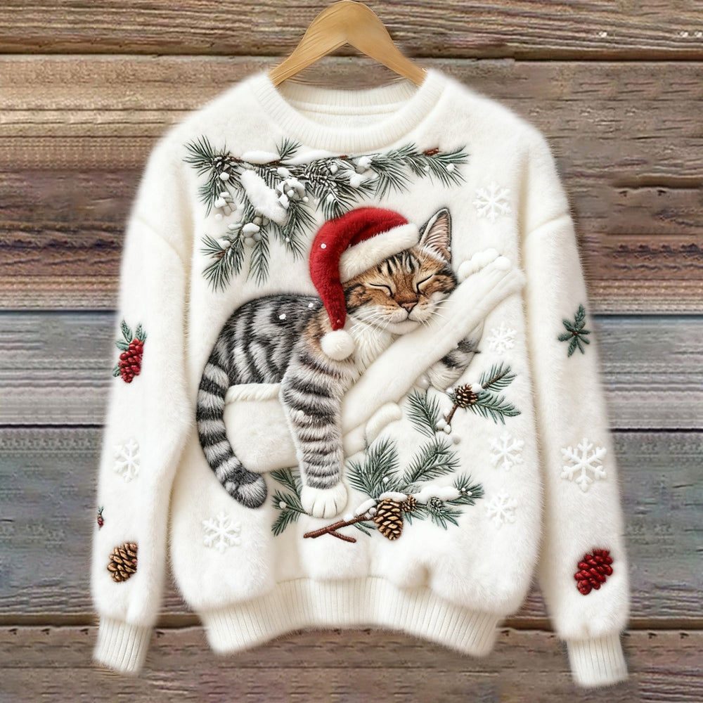 Women’s Jumper | Festive Cat Print