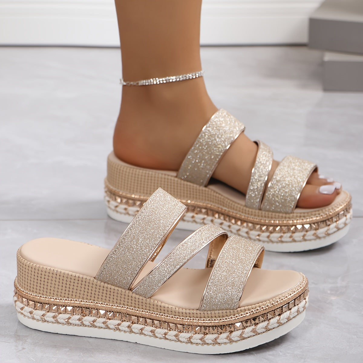 Heels For Women | Multi Strap Platform Sole Design