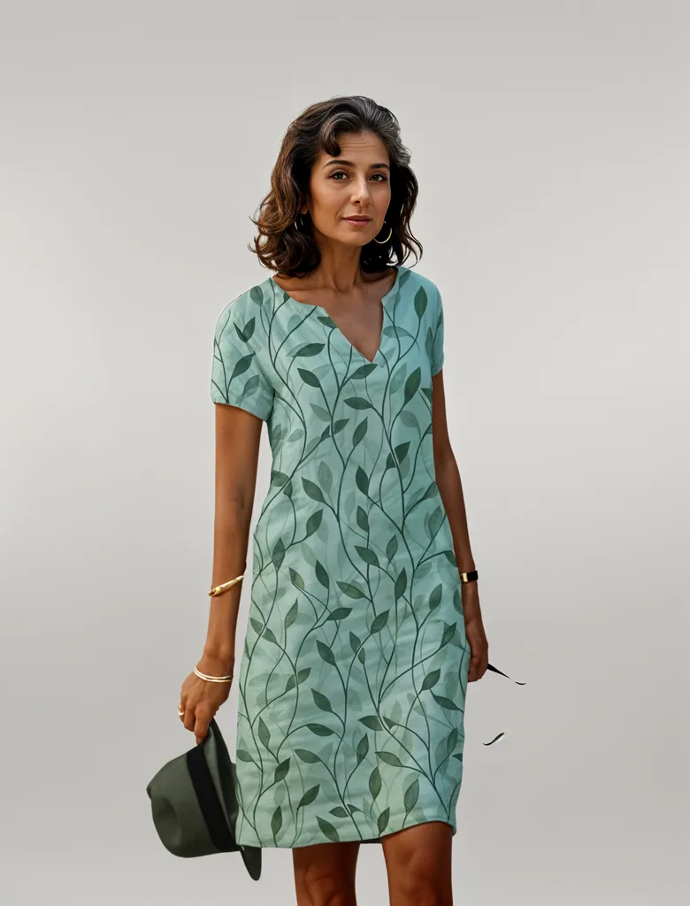 Ellen | Women’s Dress | Mini Leaf Print
