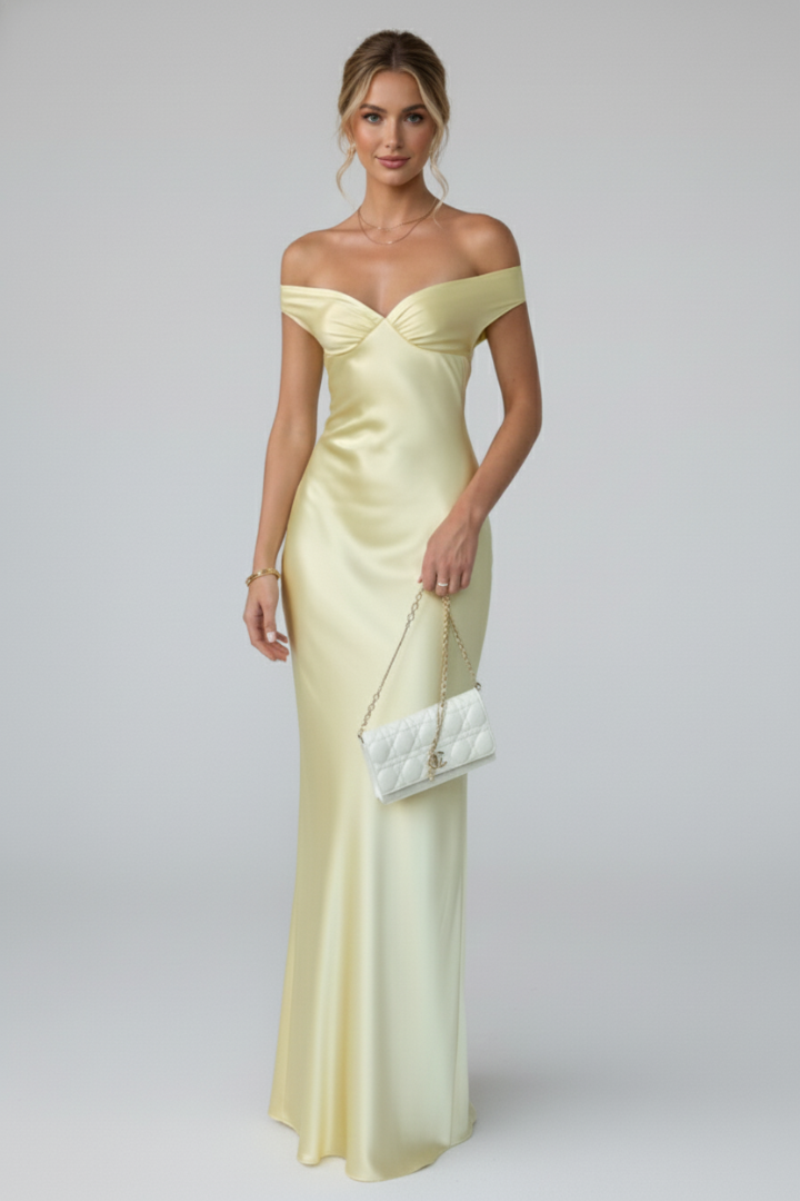 Women's Cocktail Maxi Dress | Off-Shoulder Ruched