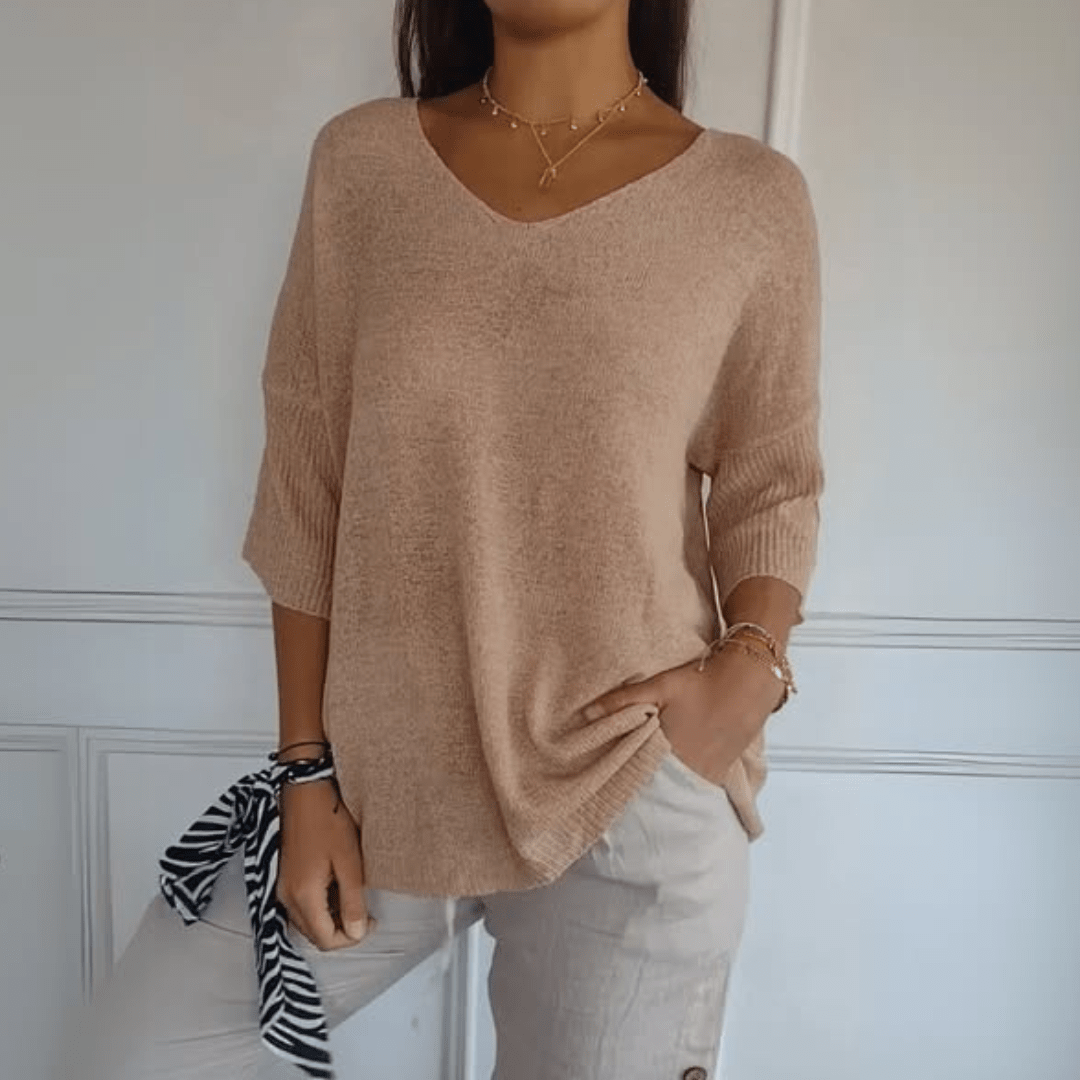 Women's Jumper | V-Neck Loose Silhouette
