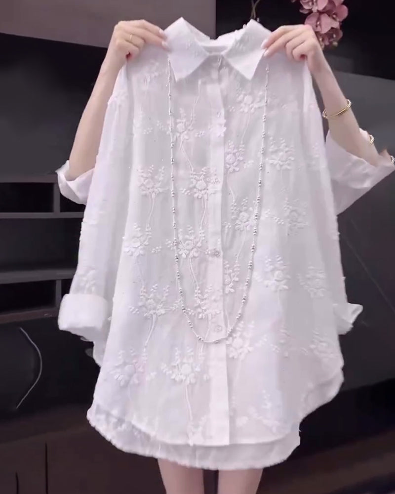 Ellen | Women's Blouse | Floral Embroidered