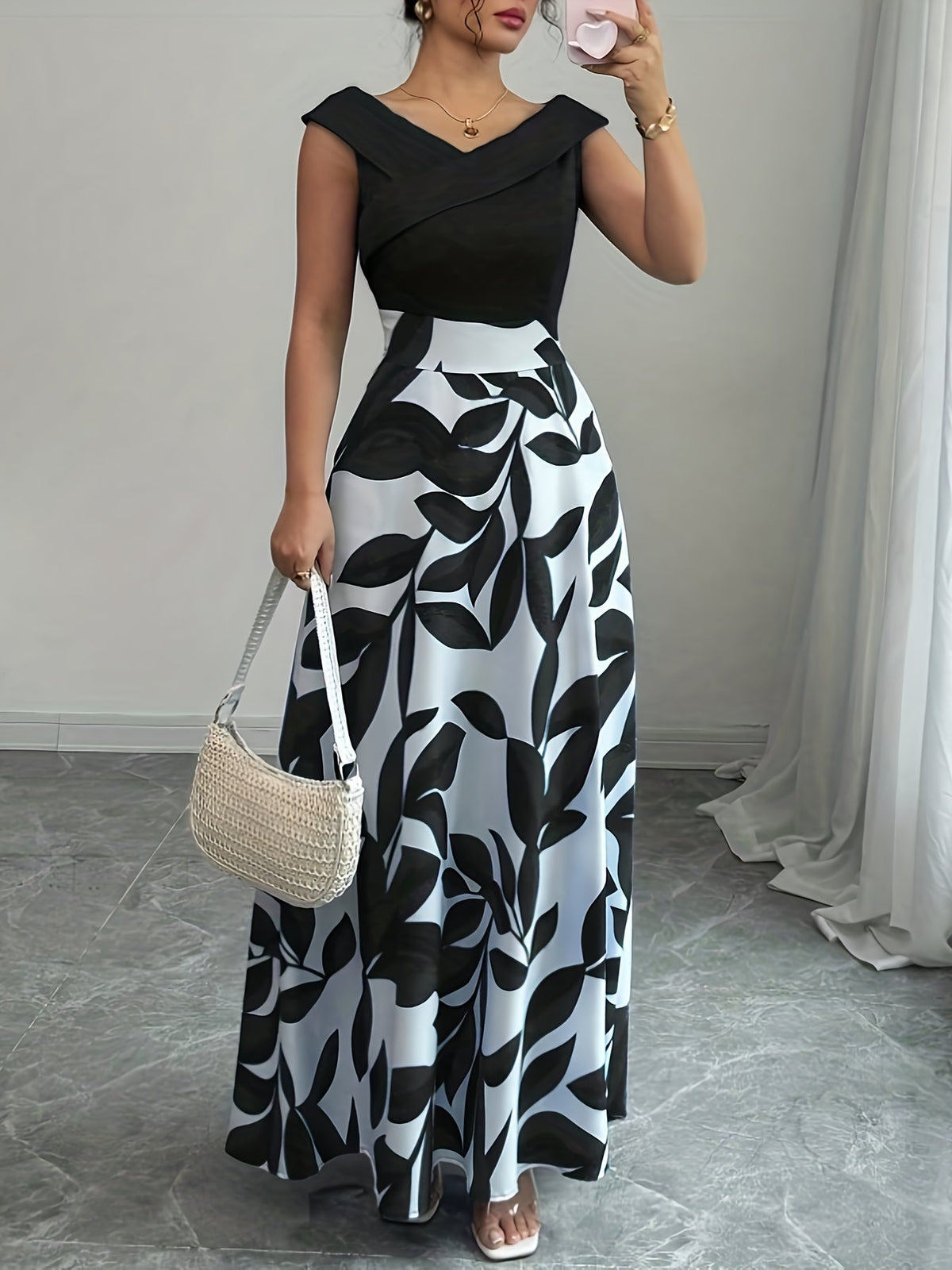 Women's Wedding Guest Maxi Dress | A-Line V-Neck