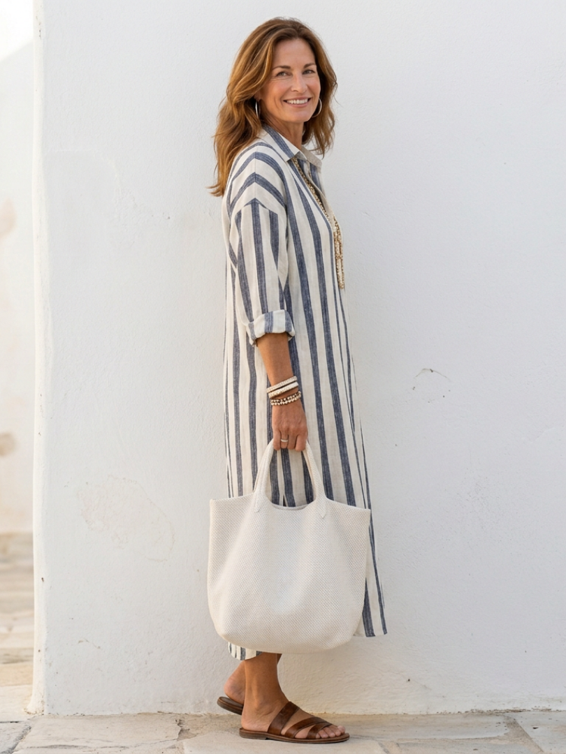 Women's Shirt Dress | Long Sleeve Striped