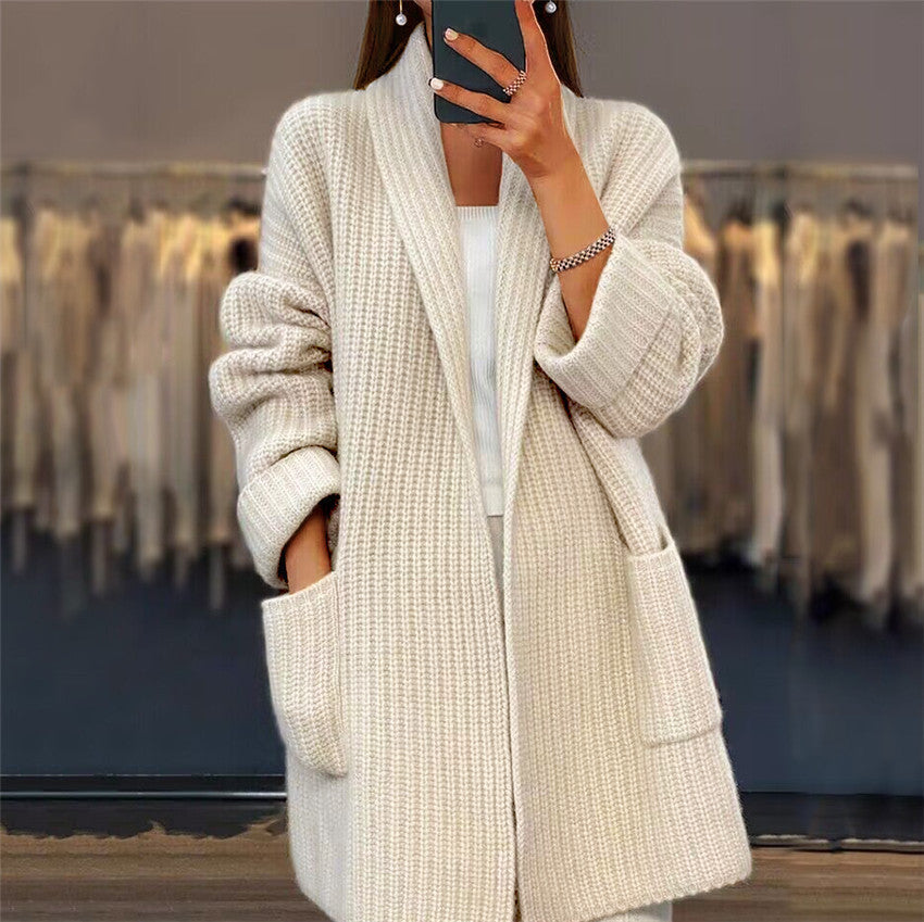 Ellen | Women’s Cardigan | Open Front Knit Pockets