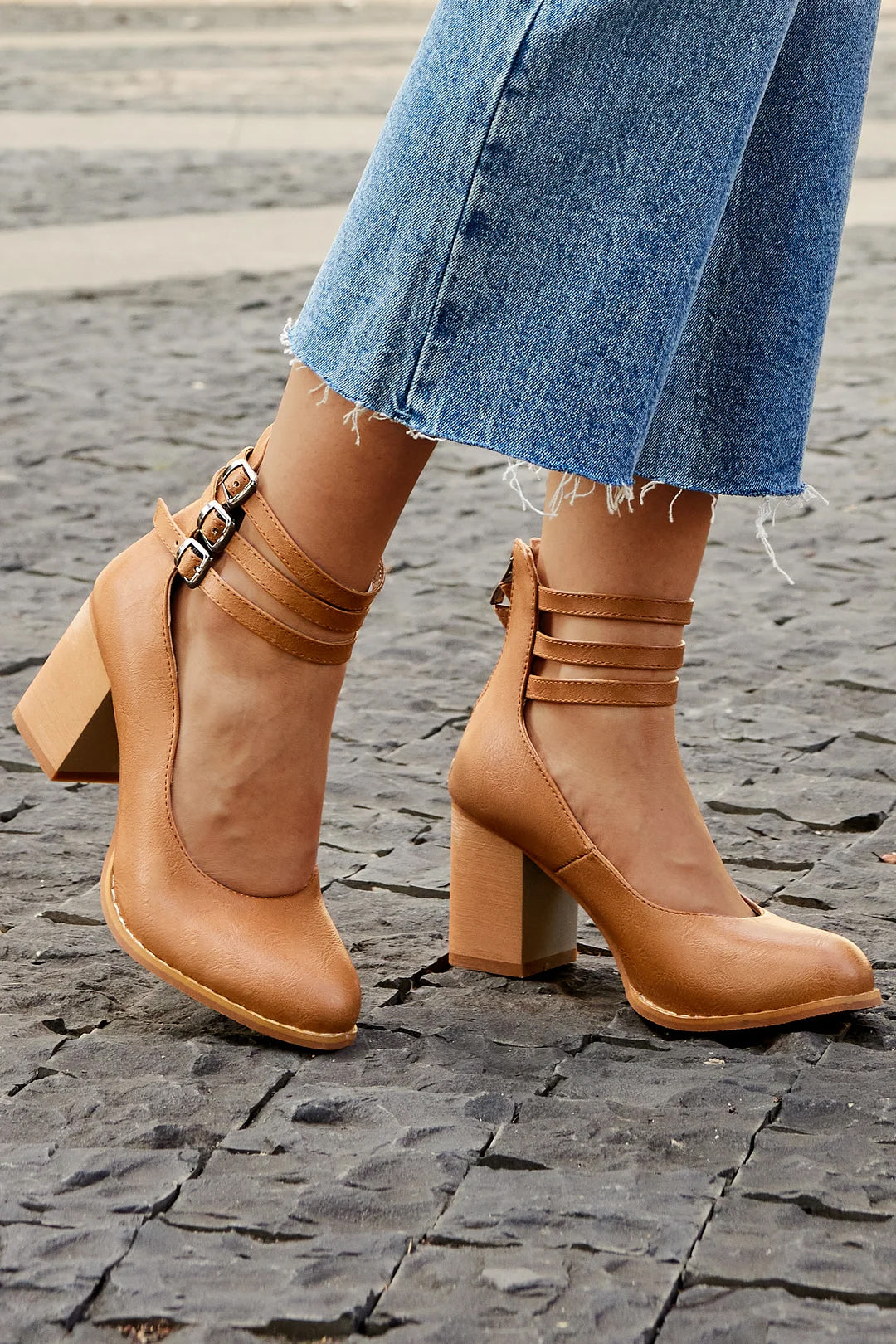 Ellen | Heels For Women | Ankle Strap Block Heel